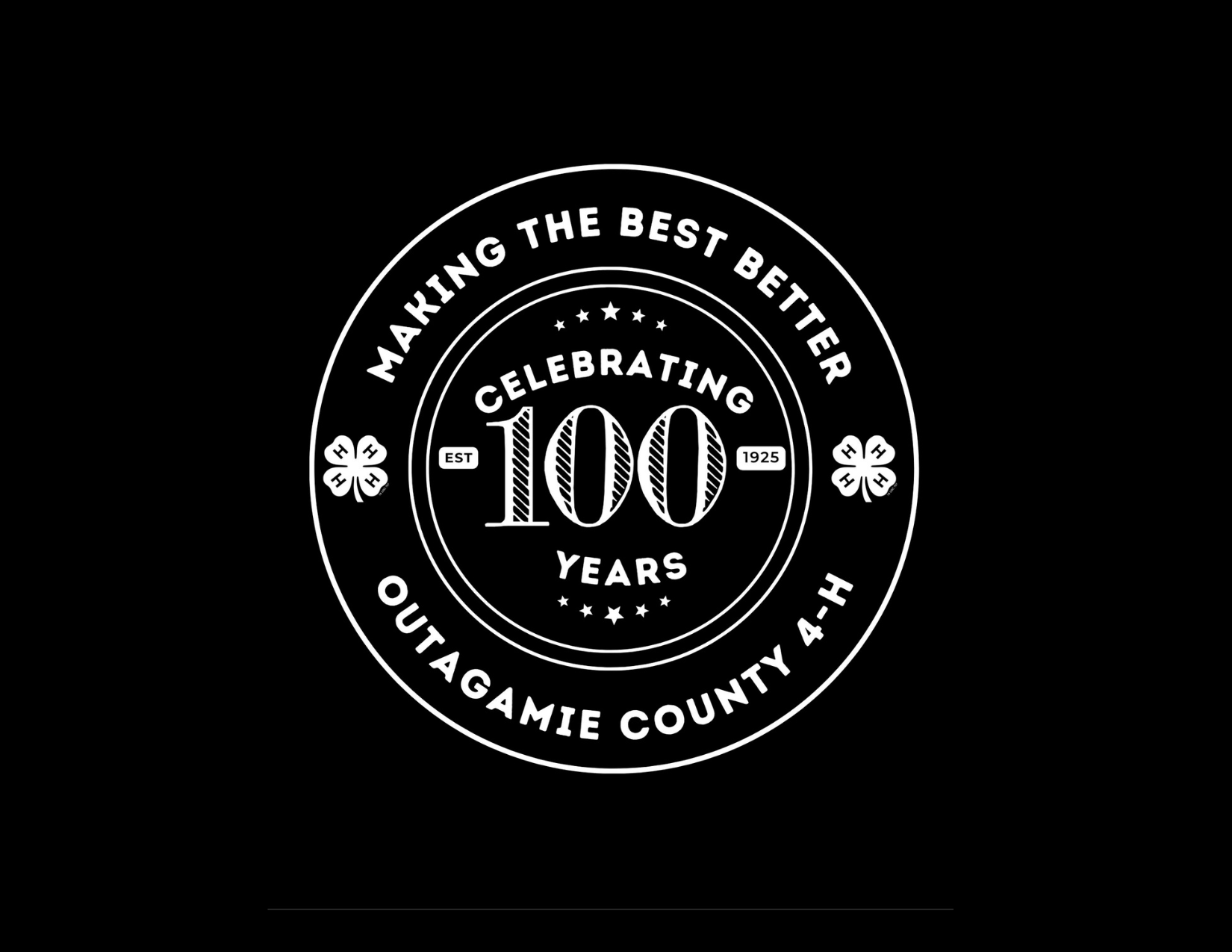 Logo: "Making the Best Better, Celebrating 100 Years, Outagamie County 4-H