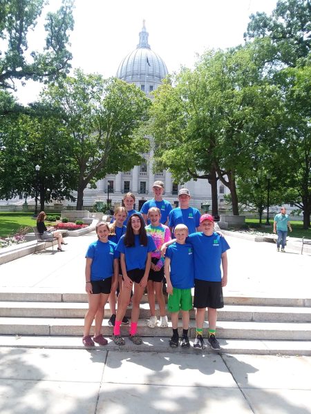 Kids in front or WI capitol